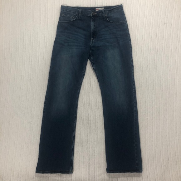 Wrangler Other - Wrangler Relaxed Boot Jeans Mens‎ Blue Denim Stretch Straight Fit Size 34/34